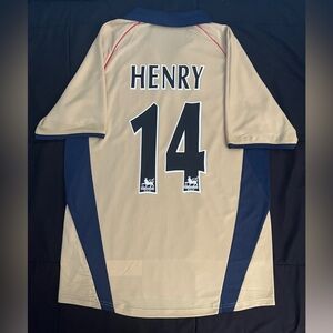 Arsenal Henry #14 Retro Soccer Jersey sega 2001/2002 beige S-XL